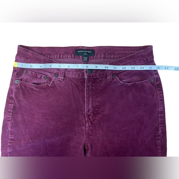 Banana Republic Corduroy Pants Women 6 Purple Beet Root Slim Preppy Chic - Picture 5 of 11